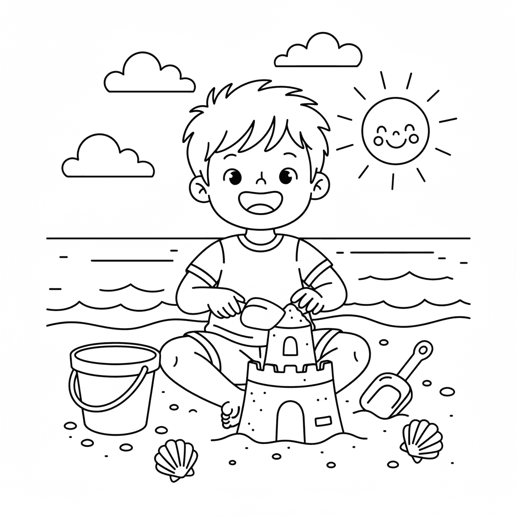 Line-art coloring page example