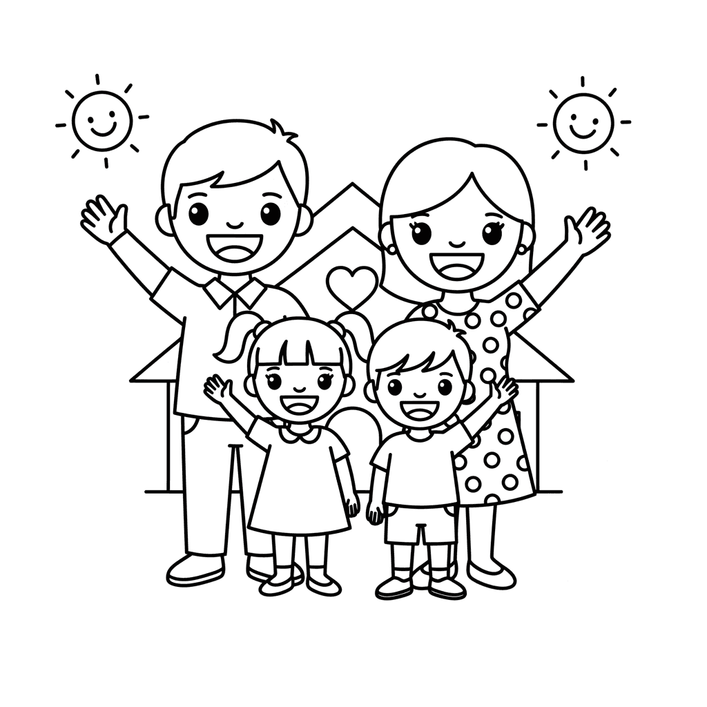 Line-art coloring page example of a pet