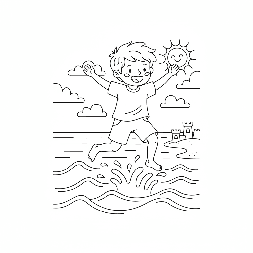 Line-art coloring page example
