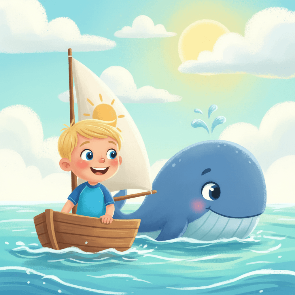 Ocean adventure coloring scene, partly colored